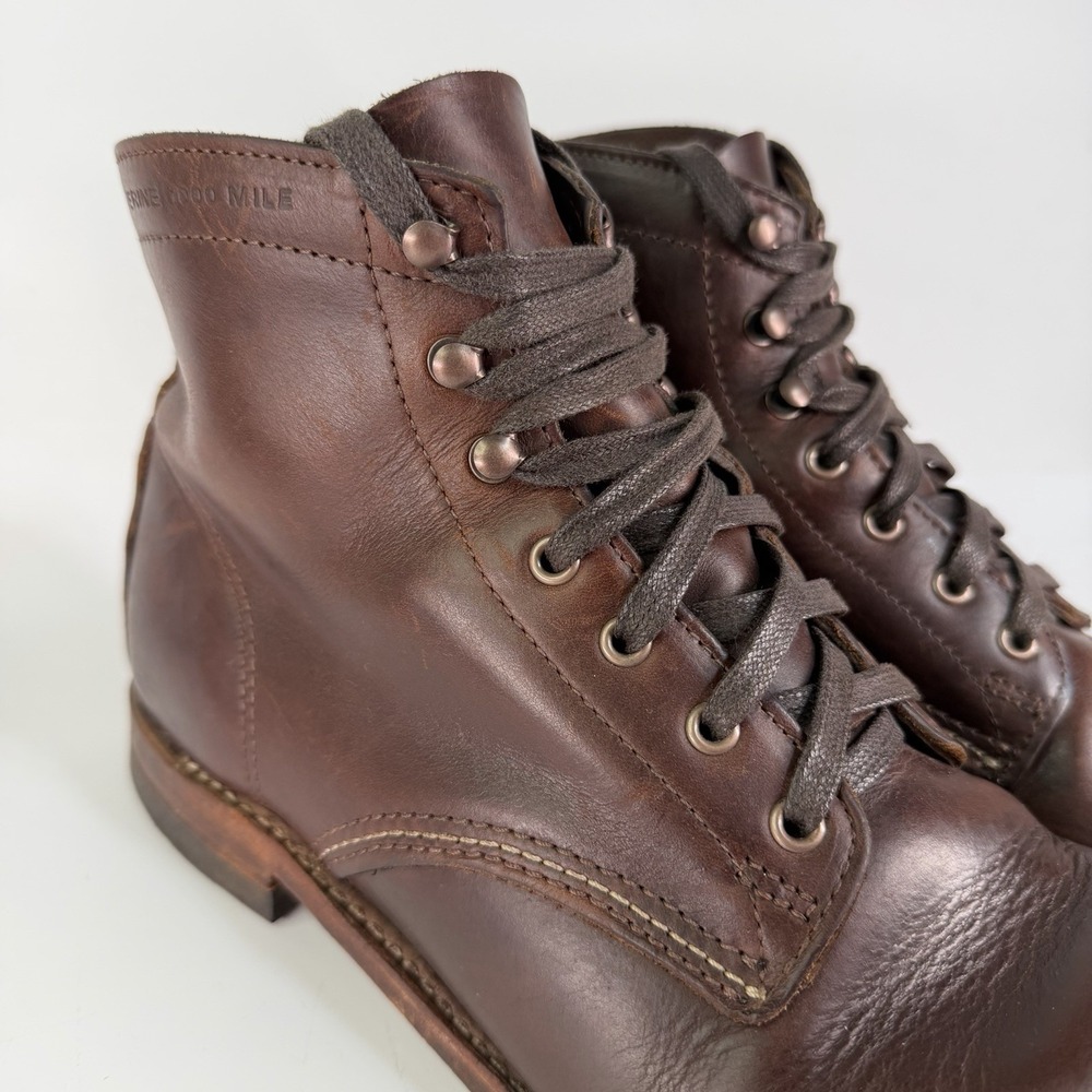 Wolverine 1000 Mile PLAIN TOE Classic Boot Havana Brown W990072 Men's 10.5 D USA - Picture 3 of 15